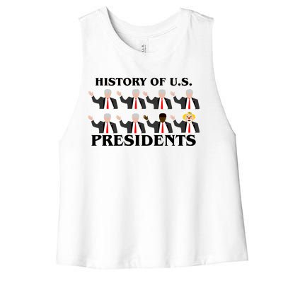 History of U.S. Presidents Anti Trump Clown Women's Racerback Cropped Tank