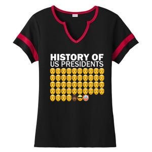 History of US Presidents 46th Clown Pro Republican Ladies Halftime Notch Neck Tee