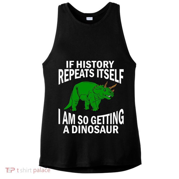 History Repeating Dinosaur Ladies PosiCharge Tri-Blend Wicking Tank
