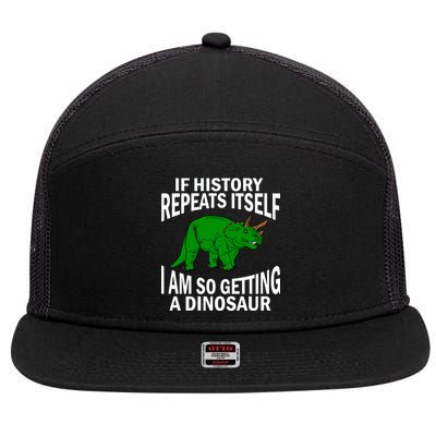 History Repeating Dinosaur 7 Panel Mesh Trucker Snapback Hat