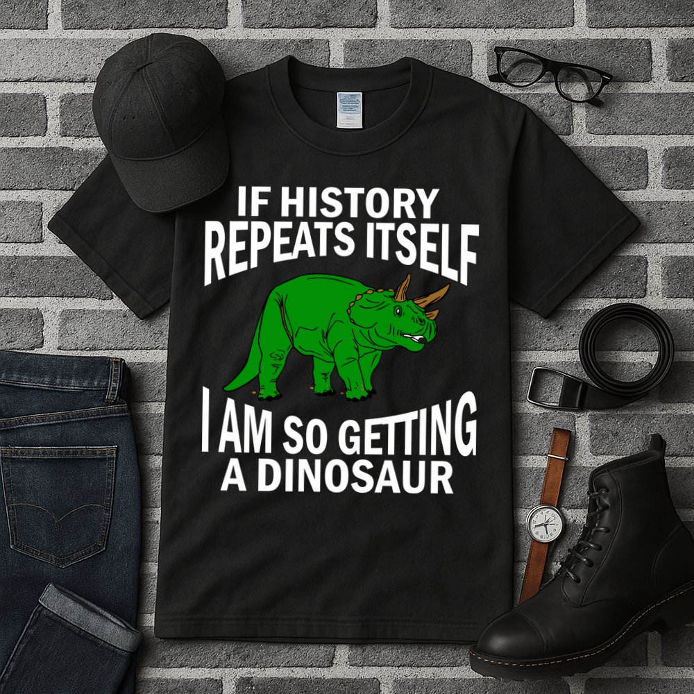 History Repeating Dinosaur Tall T-Shirt