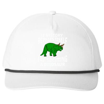 History Repeating Dinosaur Snapback Five-Panel Rope Hat