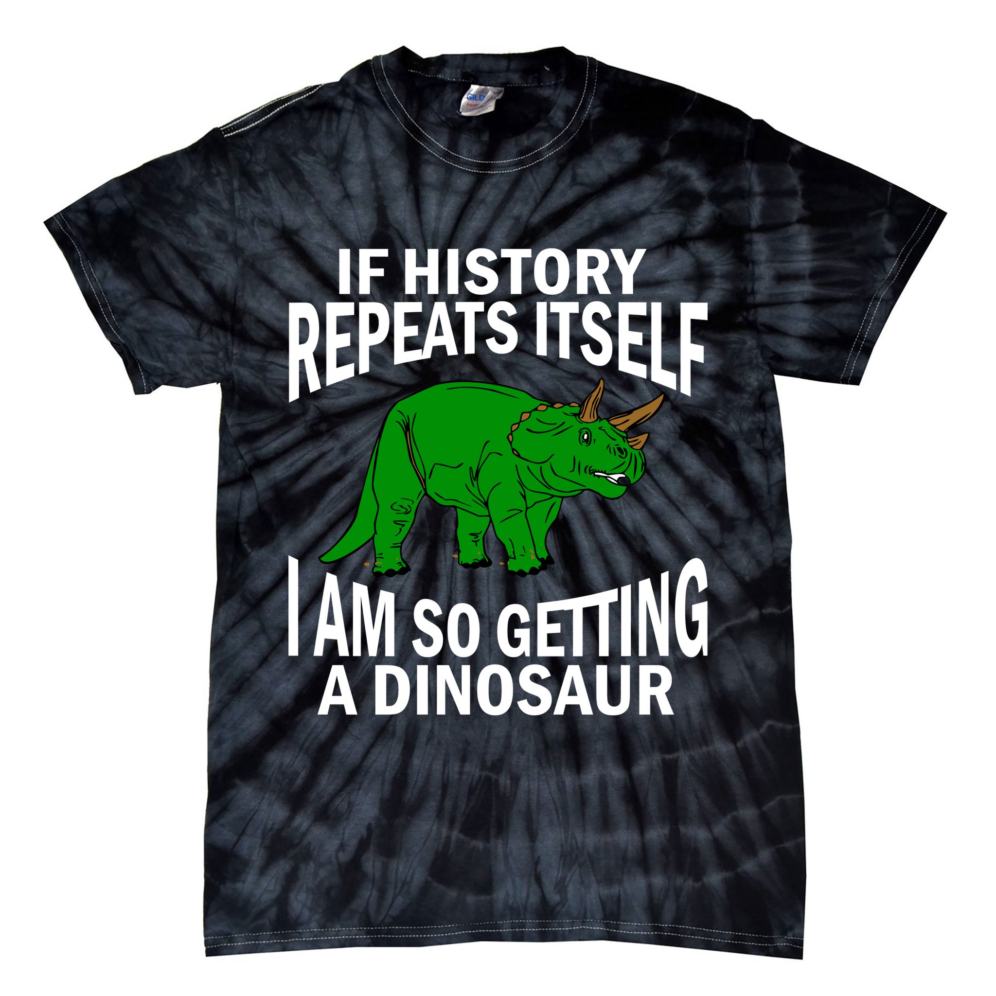 History Repeating Dinosaur Tie-Dye T-Shirt