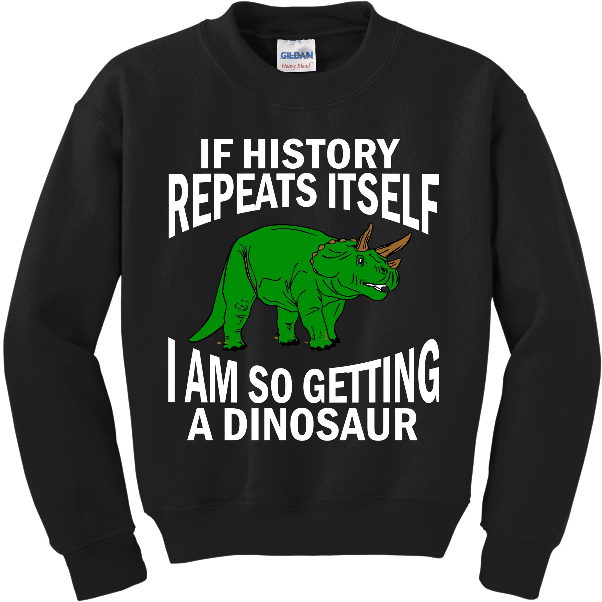 History Repeating Dinosaur Kids Sweatshirt