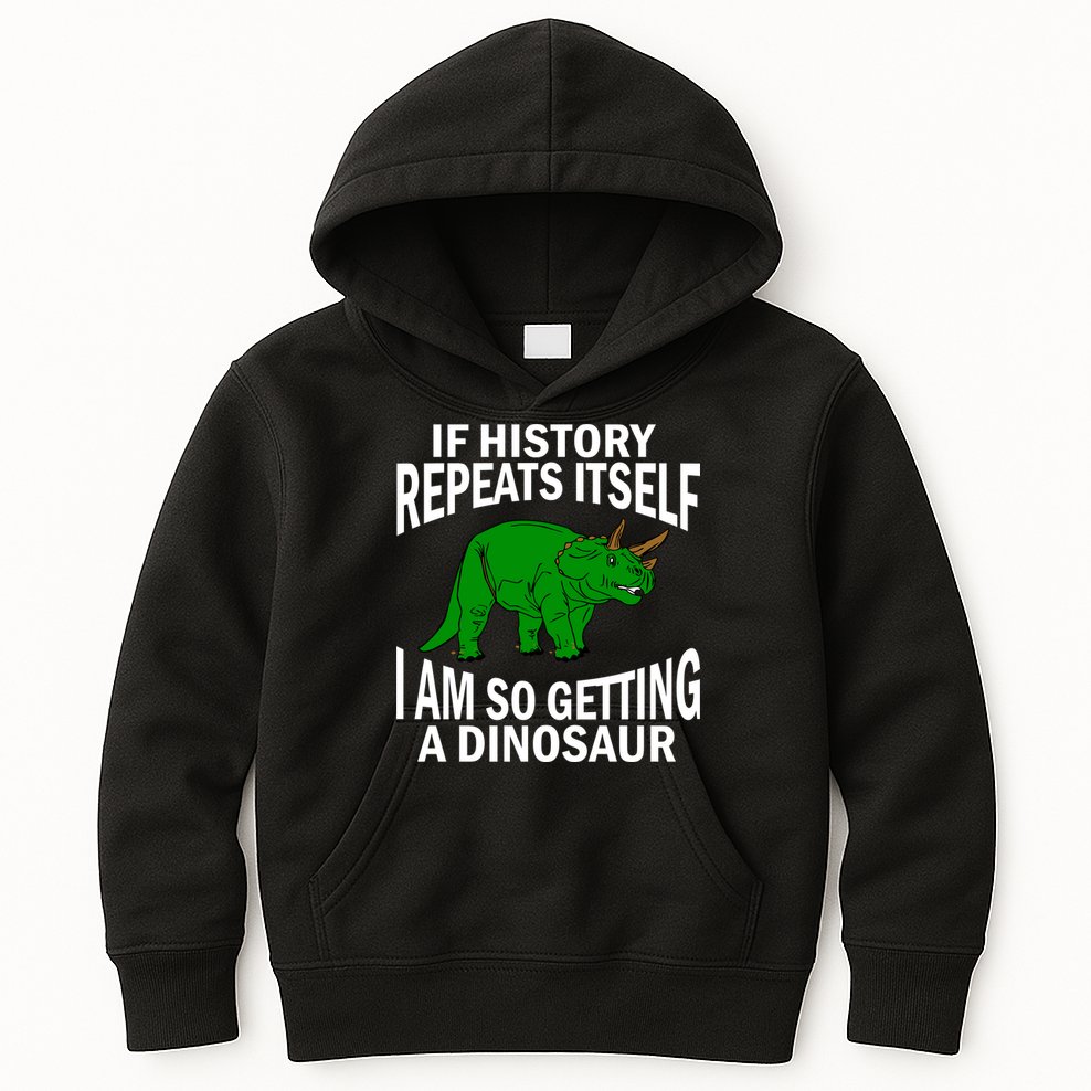 History Repeating Dinosaur Kids Hoodie