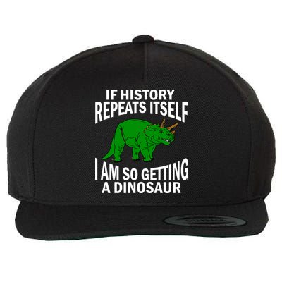 History Repeating Dinosaur Wool Snapback Cap