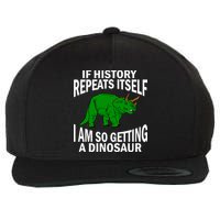 History Repeating Dinosaur Wool Snapback Cap