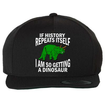 History Repeating Dinosaur Wool Snapback Cap