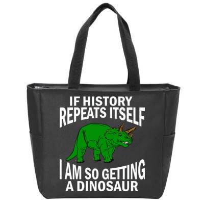 History Repeating Dinosaur Zip Tote Bag
