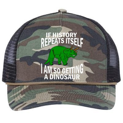 History Repeating Dinosaur Retro Rope Trucker Hat Cap