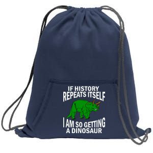 History Repeating Dinosaur Sweatshirt Cinch Pack Bag