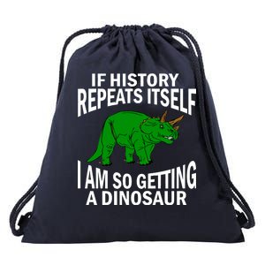 History Repeating Dinosaur Drawstring Bag