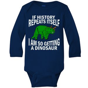 History Repeating Dinosaur Baby Long Sleeve Bodysuit