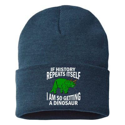 History Repeating Dinosaur Sustainable Knit Beanie