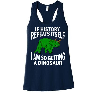 History Repeating Dinosaur Women's Racerback Tank