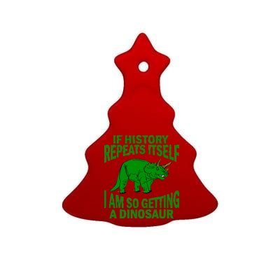 History Repeating Dinosaur Ceramic Tree Ornament