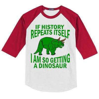 History Repeating Dinosaur Kids Colorblock Raglan Jersey