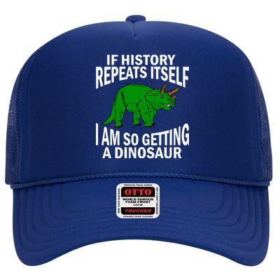 History Repeating Dinosaur High Crown Mesh Back Trucker Hat