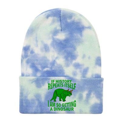 History Repeating Dinosaur Tie Dye 12in Knit Beanie