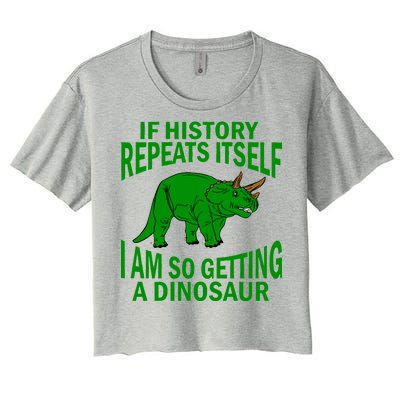 History Repeating Dinosaur Women's Crop Top Tee