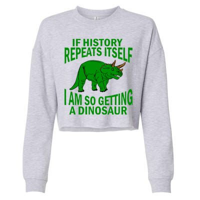 History Repeating Dinosaur Cropped Pullover Crew