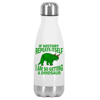 History Repeating Dinosaur Stainless Steel Insulated Water Bottle