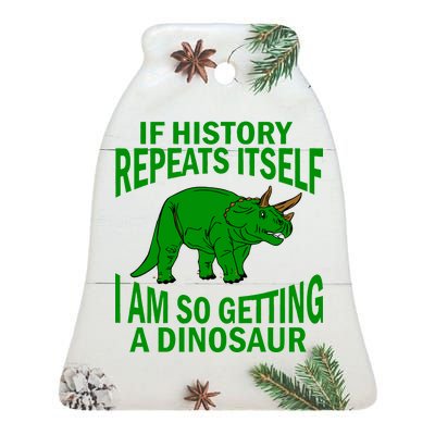 History Repeating Dinosaur Ceramic Bell Ornament