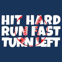 Hit Hard Run Fast Turn Left Funny Baseball 16 in Basic Backpack