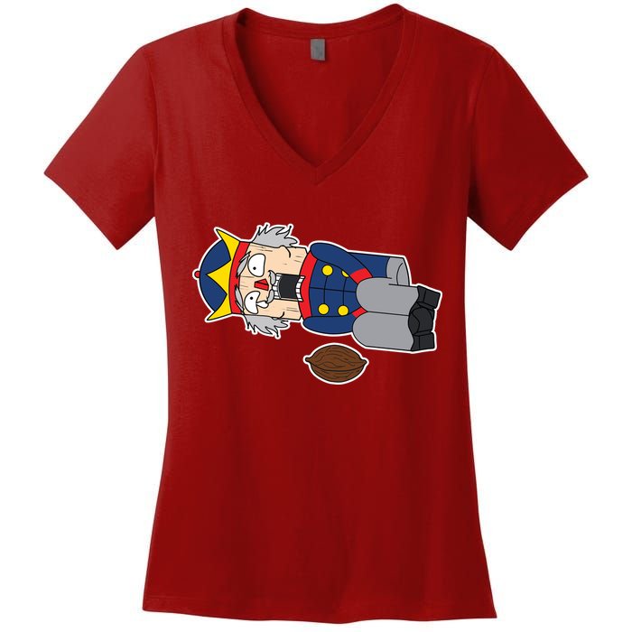 Hit In The Nutcracker Christmas Women's V-Neck T-Shirt