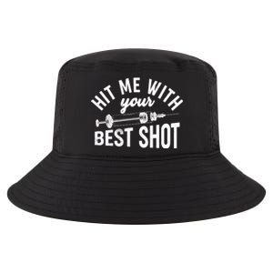 Hit Me With Your Best Shot Funny Vaccinated Cool Comfort Performance Bucket Hat