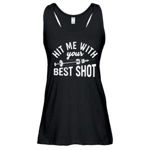 Hit Me With Your Best Shot Funny Vaccinated Ladies Essential Flowy Tank