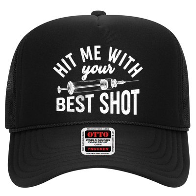 Hit Me With Your Best Shot Funny Vaccinated Trucker Hat