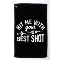 Hit Me With Your Best Shot Funny Vaccinated Golf Towel