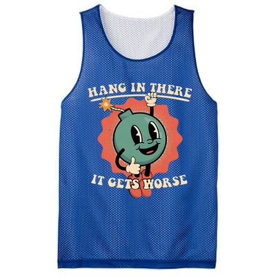 Hang In There It Gets Worse Existential Dread Mesh Reversible Basketball Jersey Tank