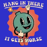 Hang In There It Gets Worse Existential Dread Stripe Pom Pom Beanie