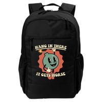 Hang In There It Gets Worse Existential Dread Cartoon Bomb Backpack