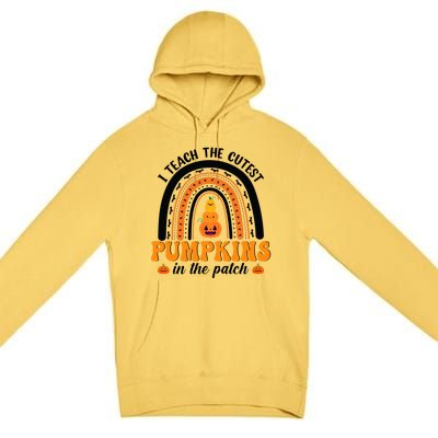 Halloween I Teach The Cutest Pumpkins In The Patch Rainbow Gift Premium Pullover Hoodie