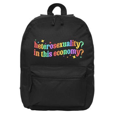 Heterosexuality In This Economy Sarcastic Heterosexual Lgbtq 16 in Basic Backpack