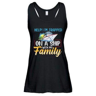 Help I'm Trapped On A Ship With My Family Cruise Ladies Essential Flowy Tank