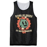 Hang In There It Gets Worse Existential Dread Cartoon Bomb Mesh Reversible Basketball Jersey Tank