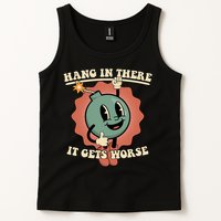 Hang In There It Gets Worse Existential Dread Cartoon Bomb Tank Top