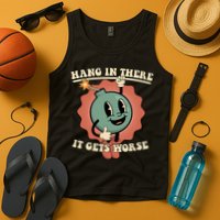Hang In There It Gets Worse Existential Dread Cartoon Bomb Tank Top