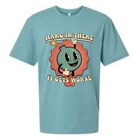 Hang In There It Gets Worse Existential Dread Cartoon Bomb Sueded Cloud Jersey T-Shirt