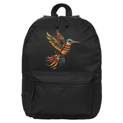 Hummingbird Indian Tribal Art Indian Indigenous 16 in Basic Backpack