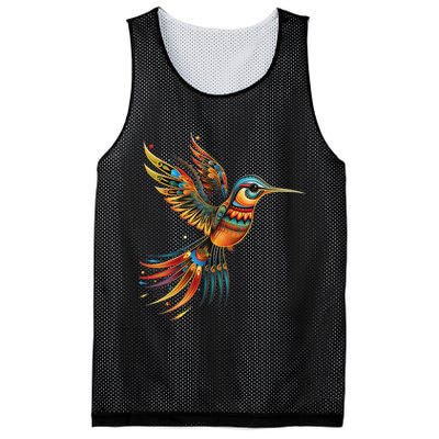 Hummingbird Indian Tribal Art Indian Indigenous Mesh Reversible Basketball Jersey Tank