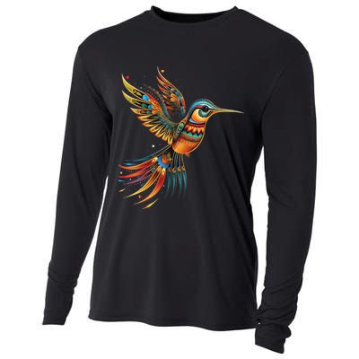 Hummingbird Indian Tribal Art Indian Indigenous Cooling Performance Long Sleeve Crew
