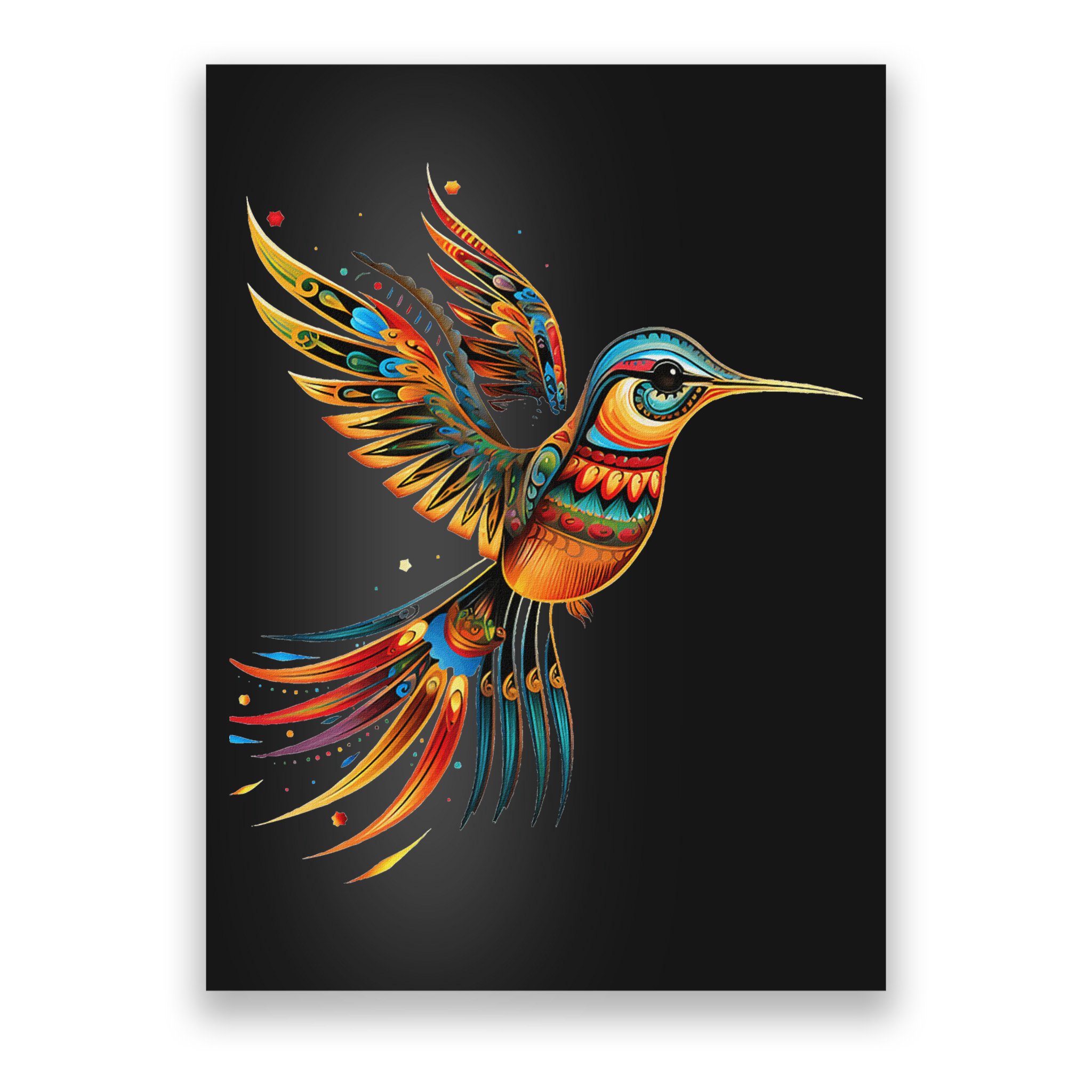 Hummingbird Indian Tribal Art Indian Indigenous Poster