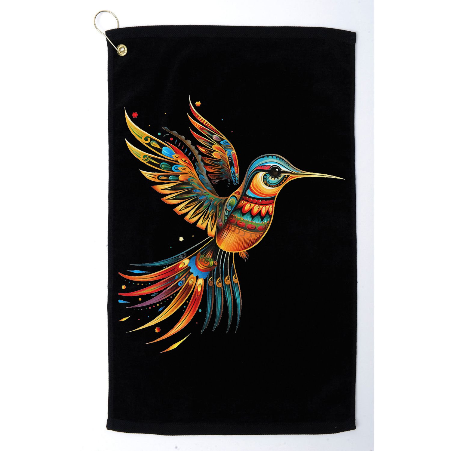Hummingbird Indian Tribal Art Indian Indigenous Golf Towel