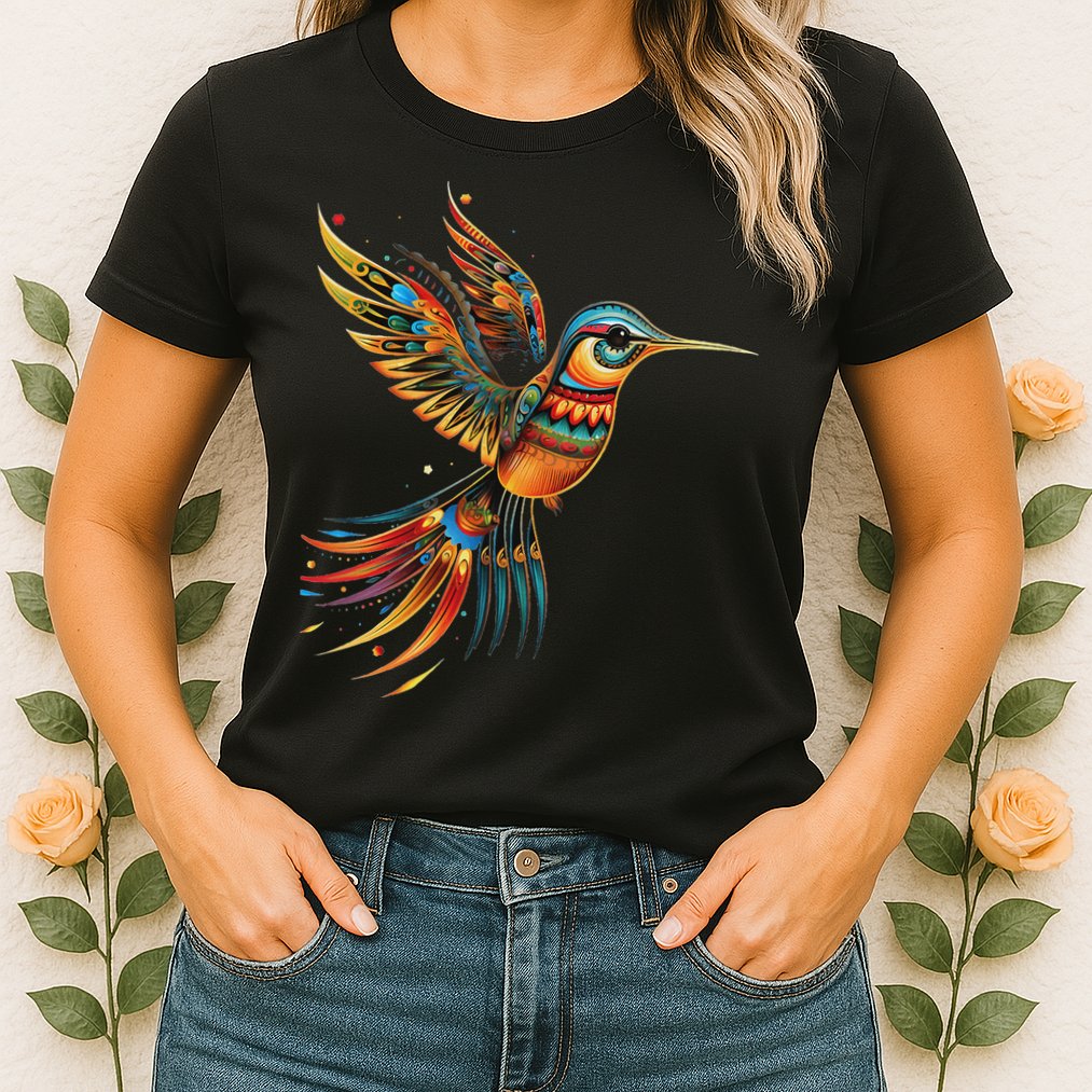 Hummingbird Indian Tribal Art Indian Indigenous Womens T-Shirt