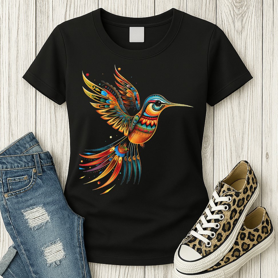 Hummingbird Indian Tribal Art Indian Indigenous Womens T-Shirt
